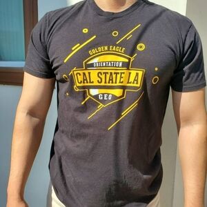 Cal State LA Black Tee with Yellow Graphic